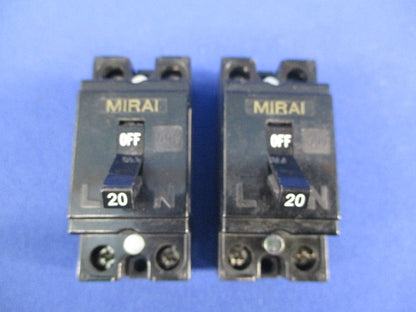 安全ブレーカ2P1E20A(2個入) M-B212