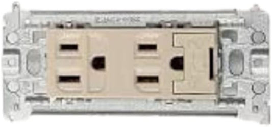 埋込アースターミナル付 接地ダブルコンセント(金属枠付)  (2.F (ベージュ)) WTF113238F