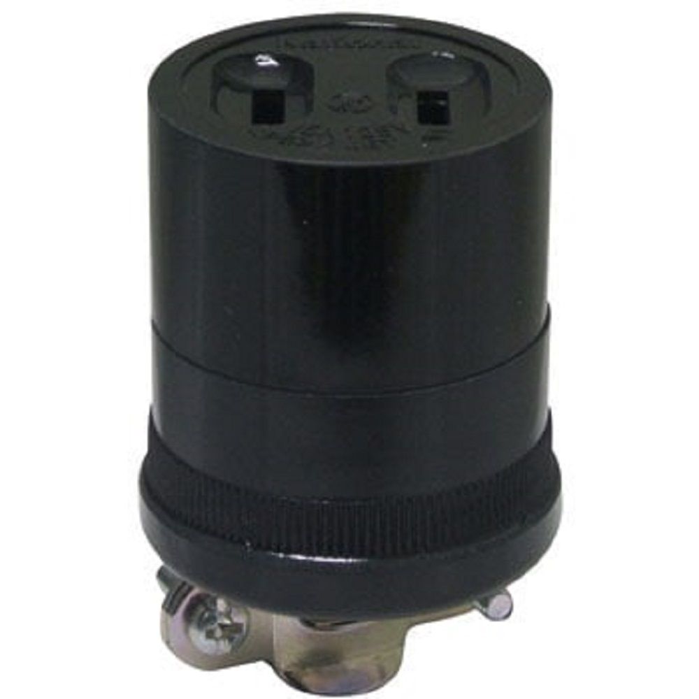 2Pコードコネクタボディ 15A 125V ブラック WA1219