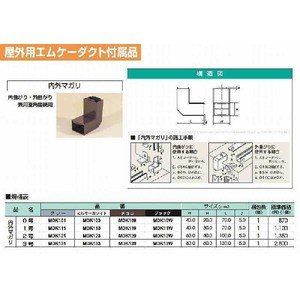 屋外用エムケーダクト 付属品 内外マガリ ブラック 1号 MDK11W 【受注生産品】 MDK11W