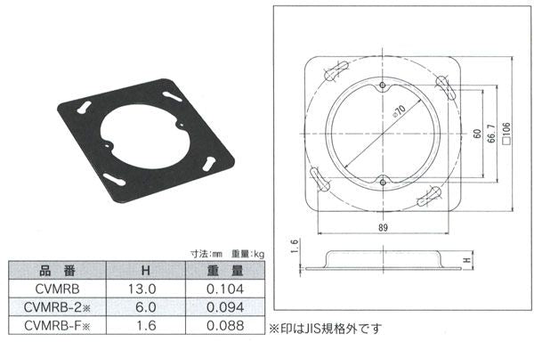 丸穴平カバー(10個入) CVMRB-F