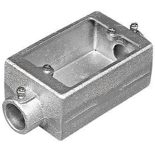 ねじなしTC露出スイッチボックス  厚鋼用 HDZ 溶融亜鉛めっき 2方出 1個用 サイズ22 TCS12Z22