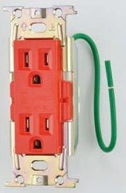 病院用配線器具 医用埋込接地ダブルコンセント 赤色 2PE15A/125V JME-BN-55GH-AR
