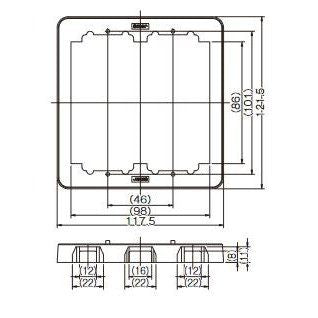 配線器具 継枠 2連用 13mm BAN-13-2