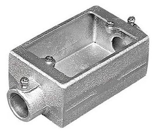 ねじなしTC露出スイッチボックス 厚鋼用 HDZ 溶融亜鉛めっき 2方出 1個用 サイズ28 TCS12Z28