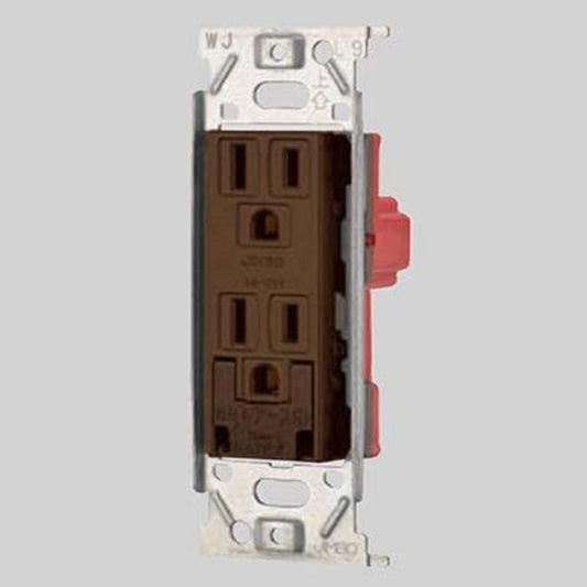 埋込アースターミナル付接地ダブルコンセント 2PE 15A 125V チョコ BN-55GE-C