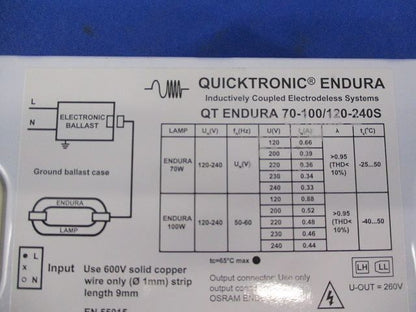 QUICKTRONIC ENDURA 70-100/120-240S