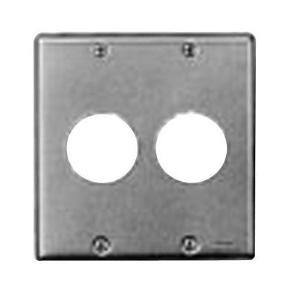 新金属プレートφ35.5 2連 コンセントプレート 5枚入 WN9523-05