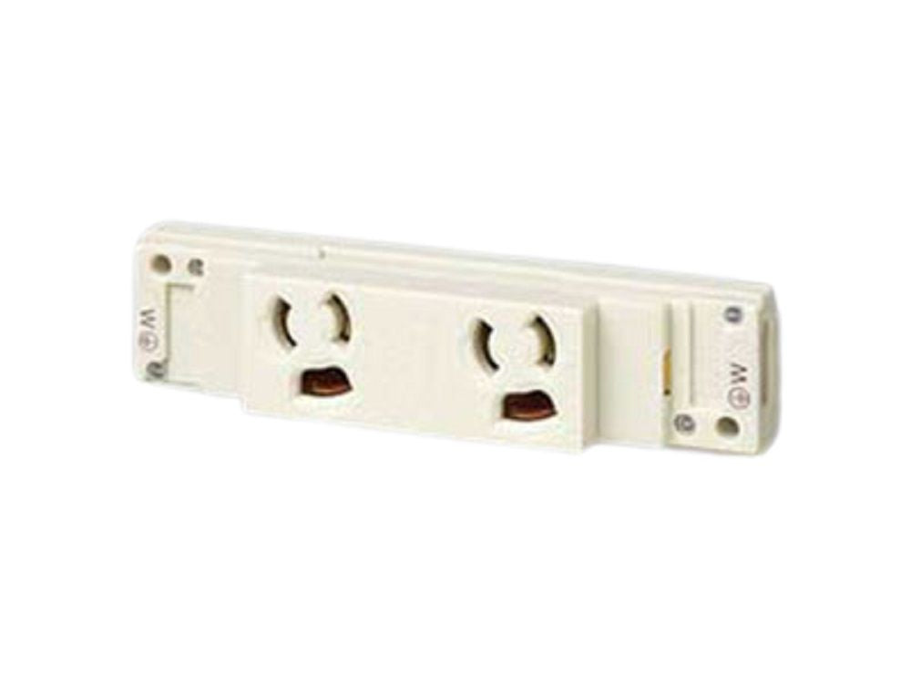 幅木用接地2P15A抜け止めダブルコンセント WK8402