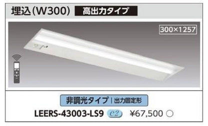 LEDベースライト 電池内蔵形  昼白色 器具本体 LEDバー別売り LEERS-43003-LS9